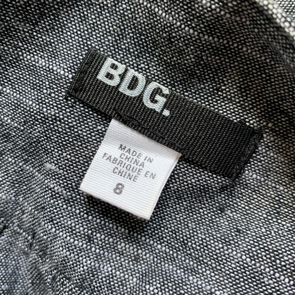 BDG Gray Linen Blend Mini Skirt with Pockets, Sz 8 - Picture 6 of 8